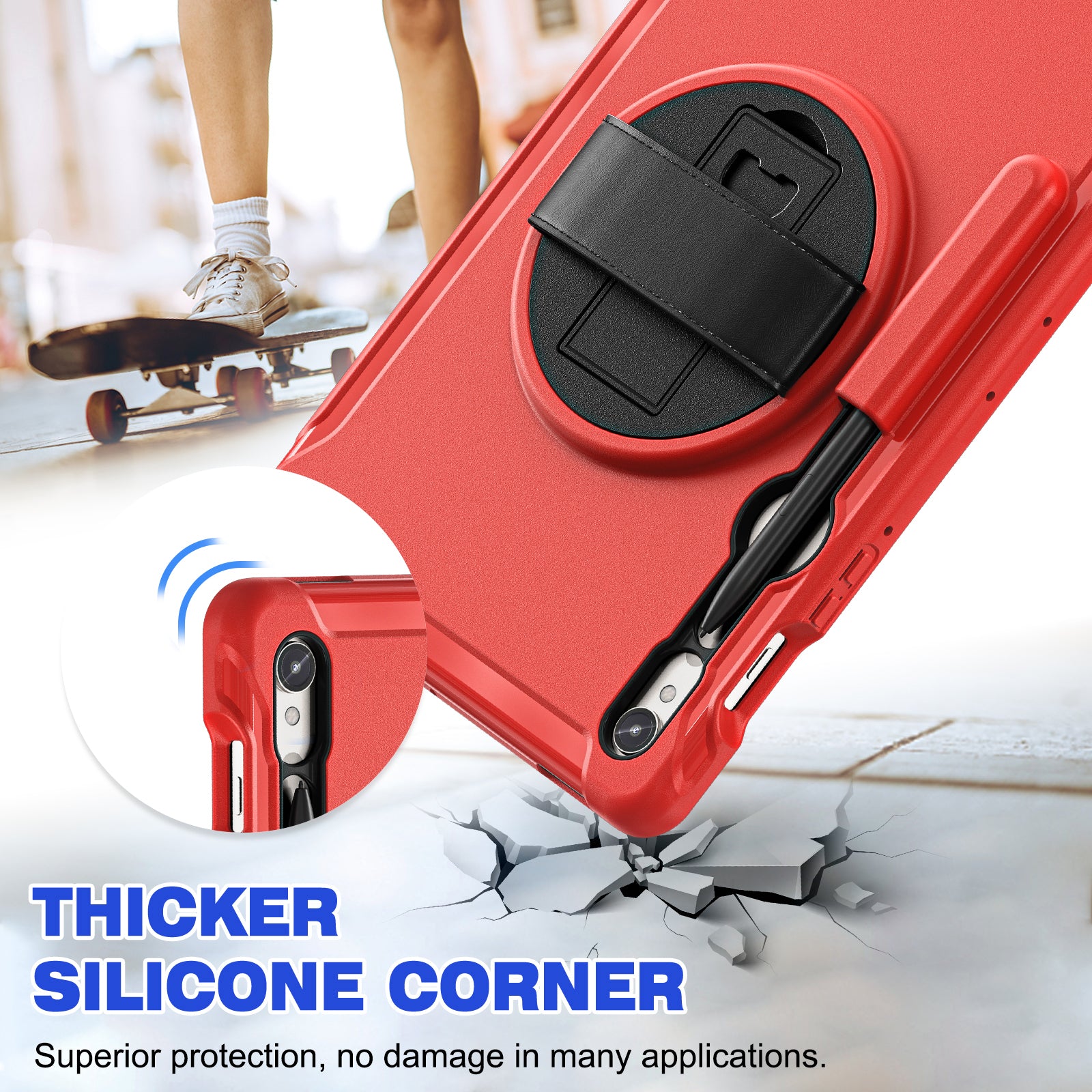 For Samsung Galaxy Tab S7 T870 S8 X700 S9 X710 Case PC TPU Kickstand Tablet Cover with Pen Slot For Samsung Galaxy Tab S7 T870 S8 X700 S9 X710 Case PC TPU Kickstand Tablet Cover with Pen Slot